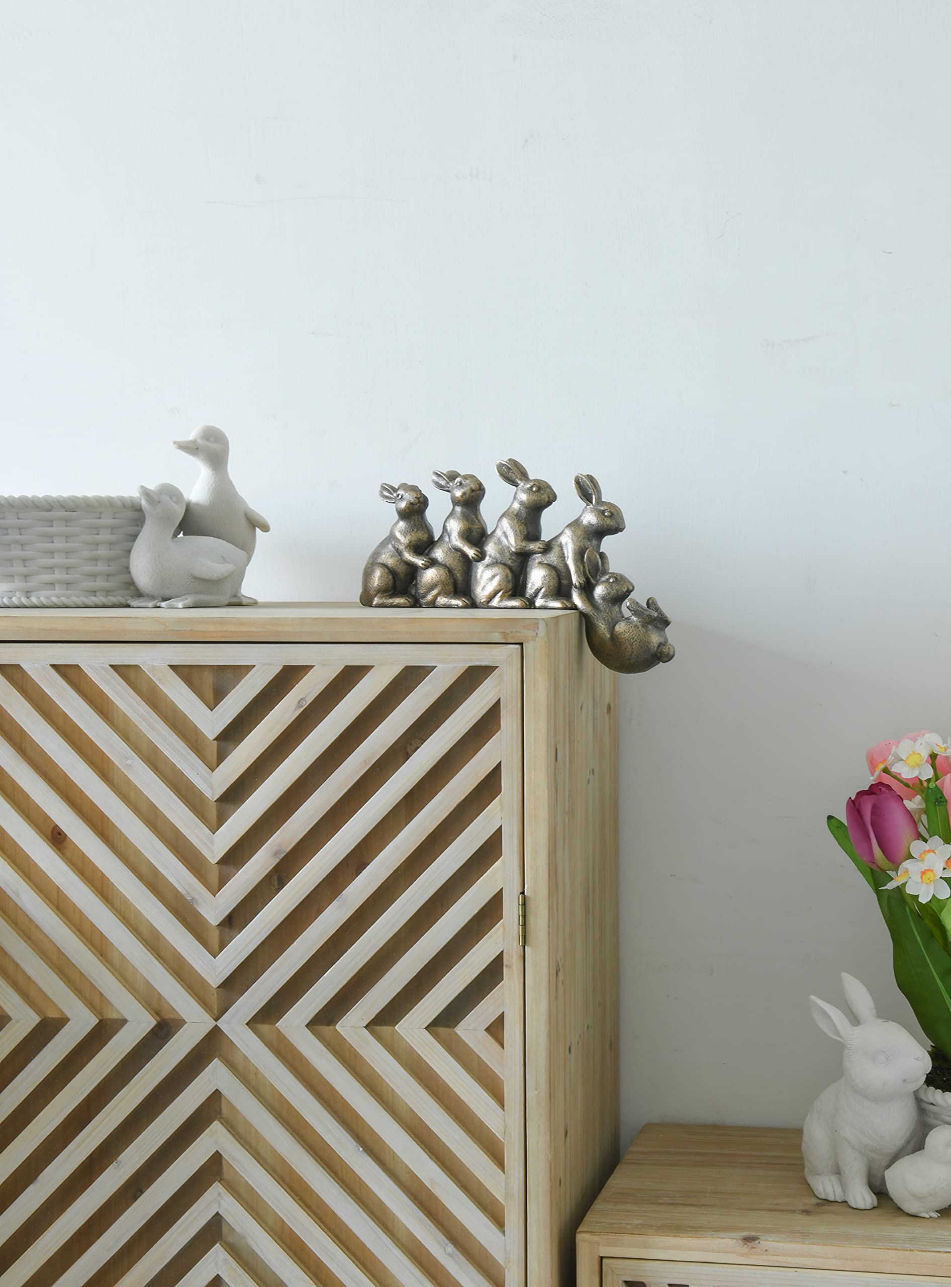 Amazon.co.jp: ポリレジン 5匹うさぎ テーブル装飾 : Home & Kitchen